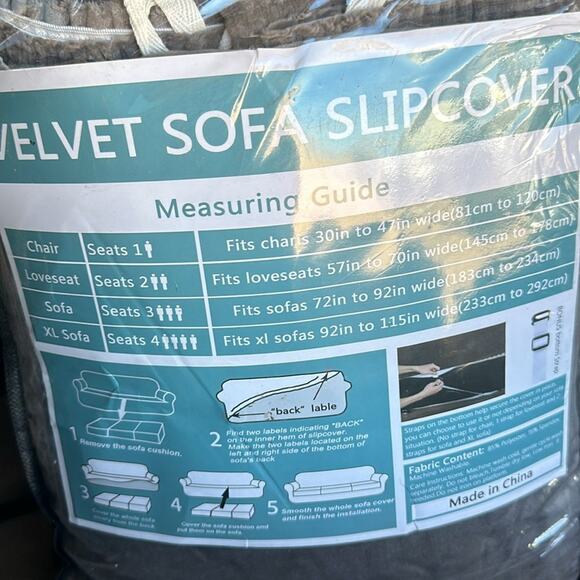 Velvet Stretch Sofa Slipcover - Picture 2 of 2